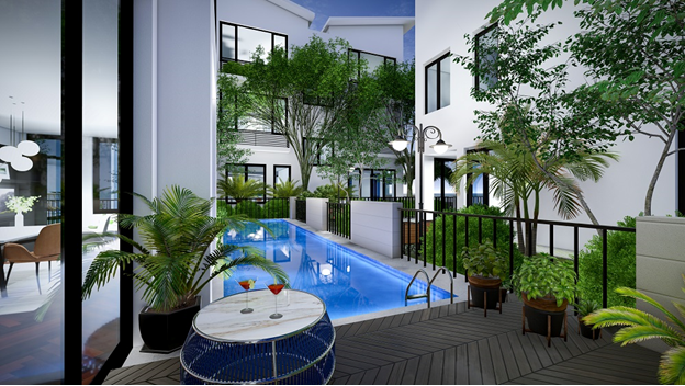 Bể bơi là nơi nghỉ ngơi lý tưởng mỗi ngày. Bể bơi là nơi nghỉ ngơi lý tưởng mỗi ngày.