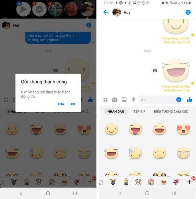 Facebook Messenger mắc lỗi lạ khiến người dùng không thể gửi sticker ảnh 1 Facebook Messenger mắc lỗi lạ khiến người dùng không thể gửi sticker ảnh 1