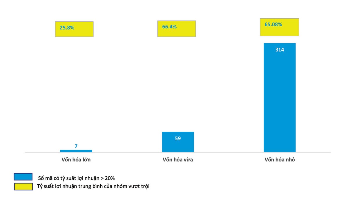 Số mã tăng giá trên 20% trong 8 tháng đầu năm. Số mã tăng giá trên 20% trong 8 tháng đầu năm.