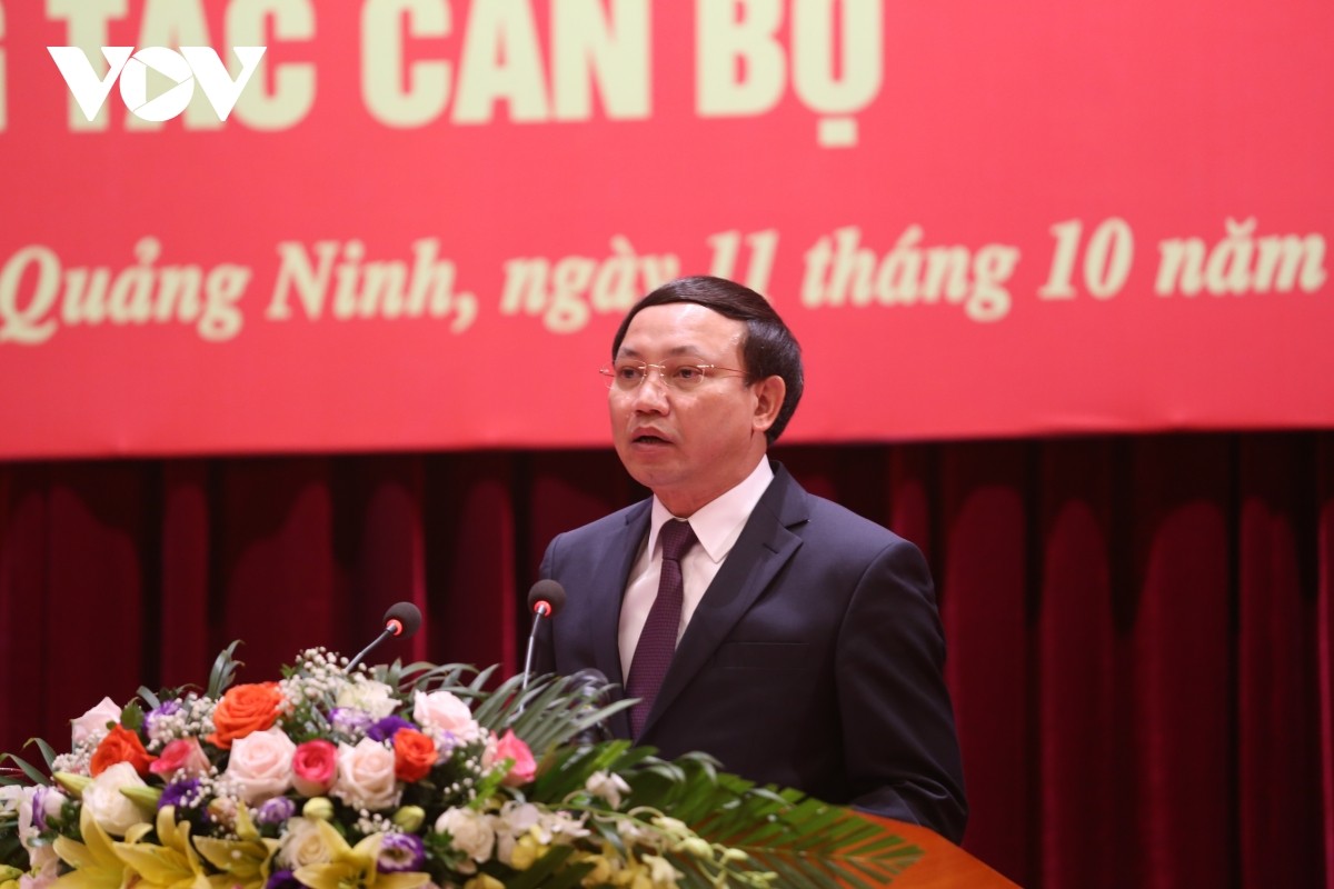 Bí thư Tỉnh ủy, Chủ tịch HĐND tỉnh Quảng Ninh Nguyễn Xuân Ký phát biểu đánh giá cao đóng góp của ông Nguyễn Văn Thắng.