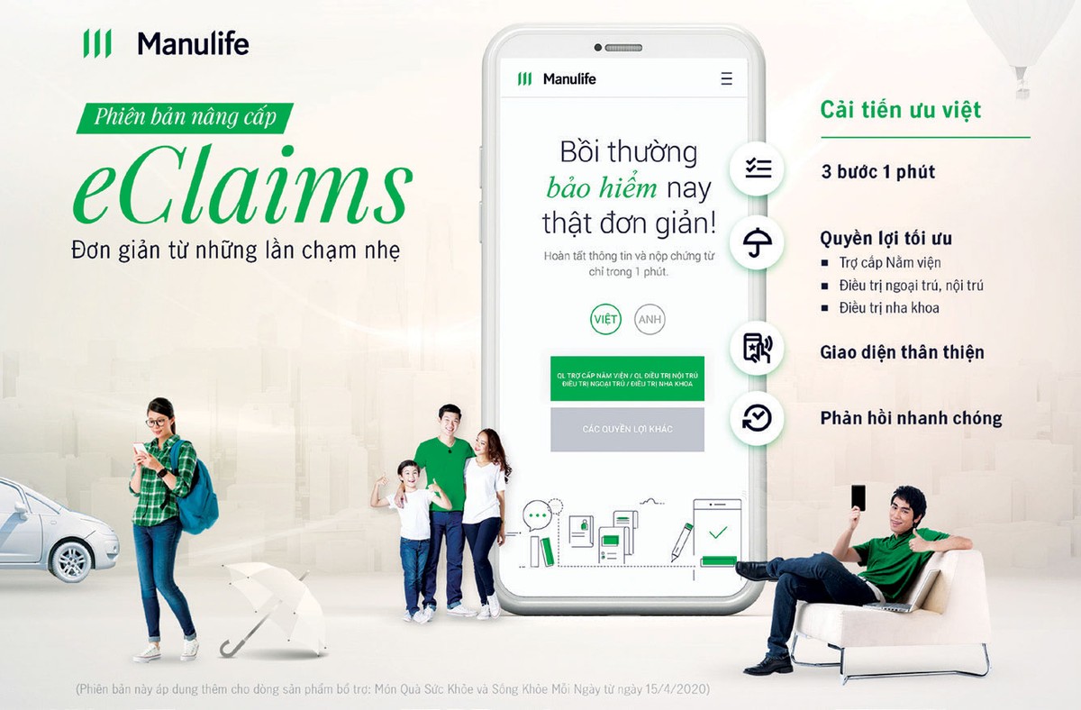 eClaims - giải pháp yêu cầu quyền lợi bảo hiểm đầu tiên tại thị trường Việt Nam.