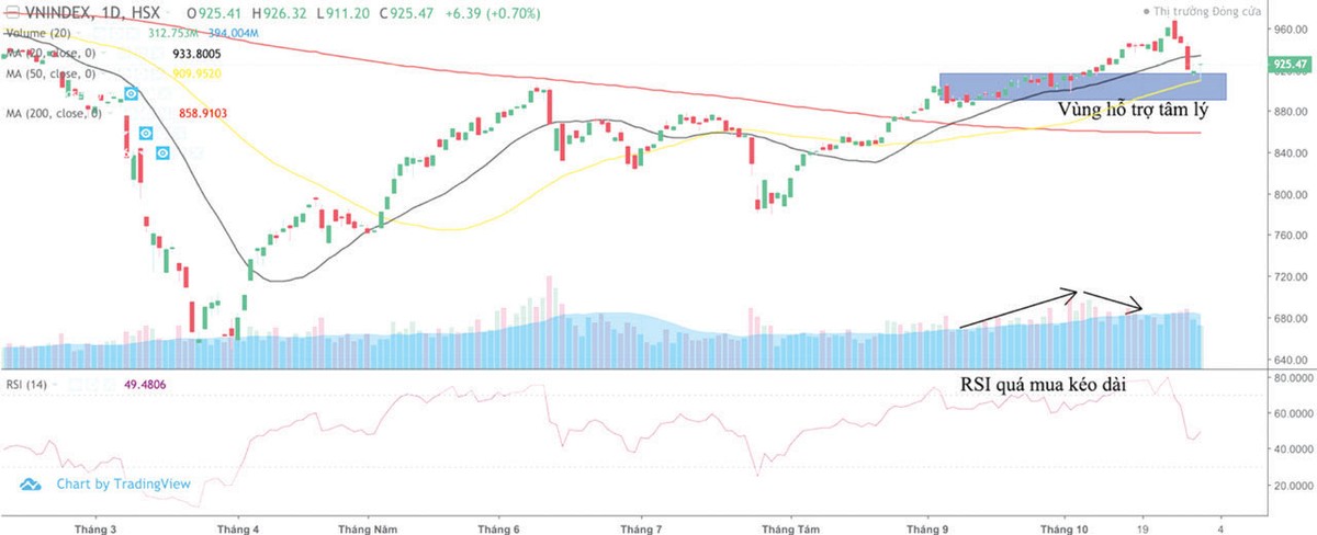 Diễn biến VN-Index từ tháng 3/2020 đến nay.