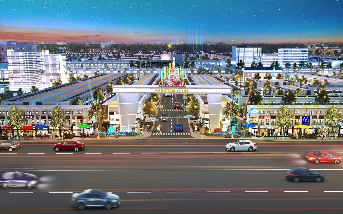 Phối cảnh BenCat City Zone – dự án nhà phố kết hợp ở và kinh doanh mới nhất tại thị xã Bến Cát. Khách hàng mua dự án này được chiết khấu 10% tổng giá trị, được tặng 1.000 USD và rút thăm trúng xe 1 oto Camry, 3 xe máy Yamaha.