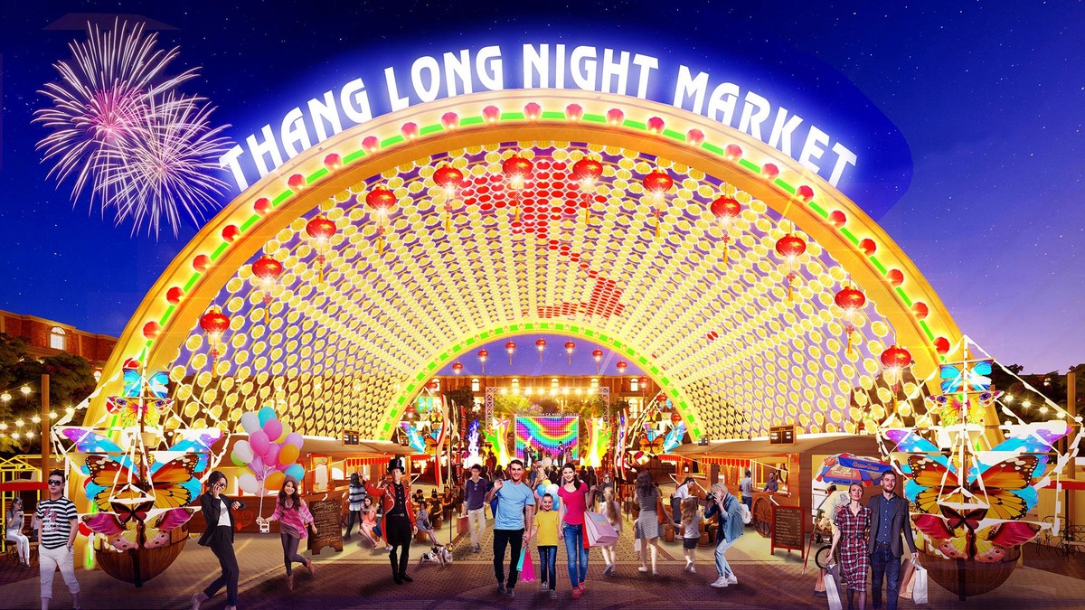 Phối cảnh khu chợ đêm sôi động Thăng Long Night Market của Thăng Long Central City. Phối cảnh khu chợ đêm sôi động Thăng Long Night Market của Thăng Long Central City.