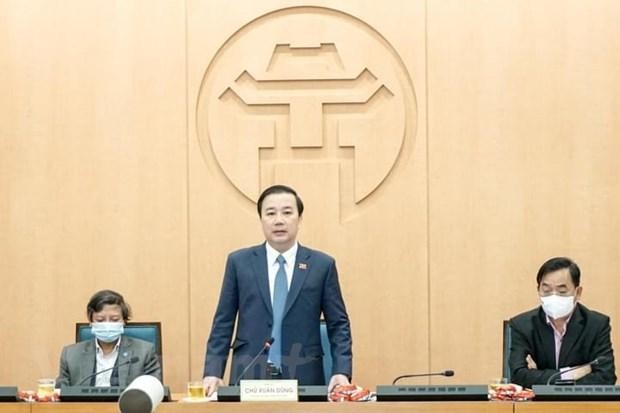 Phiên họp của Ban chỉ đạo Phòng, chống dịch bệnh Hà Nội tối 30/1. (Ảnh: PV/Vietnam+). Phiên họp của Ban chỉ đạo Phòng, chống dịch bệnh Hà Nội tối 30/1. (Ảnh: PV/Vietnam+).