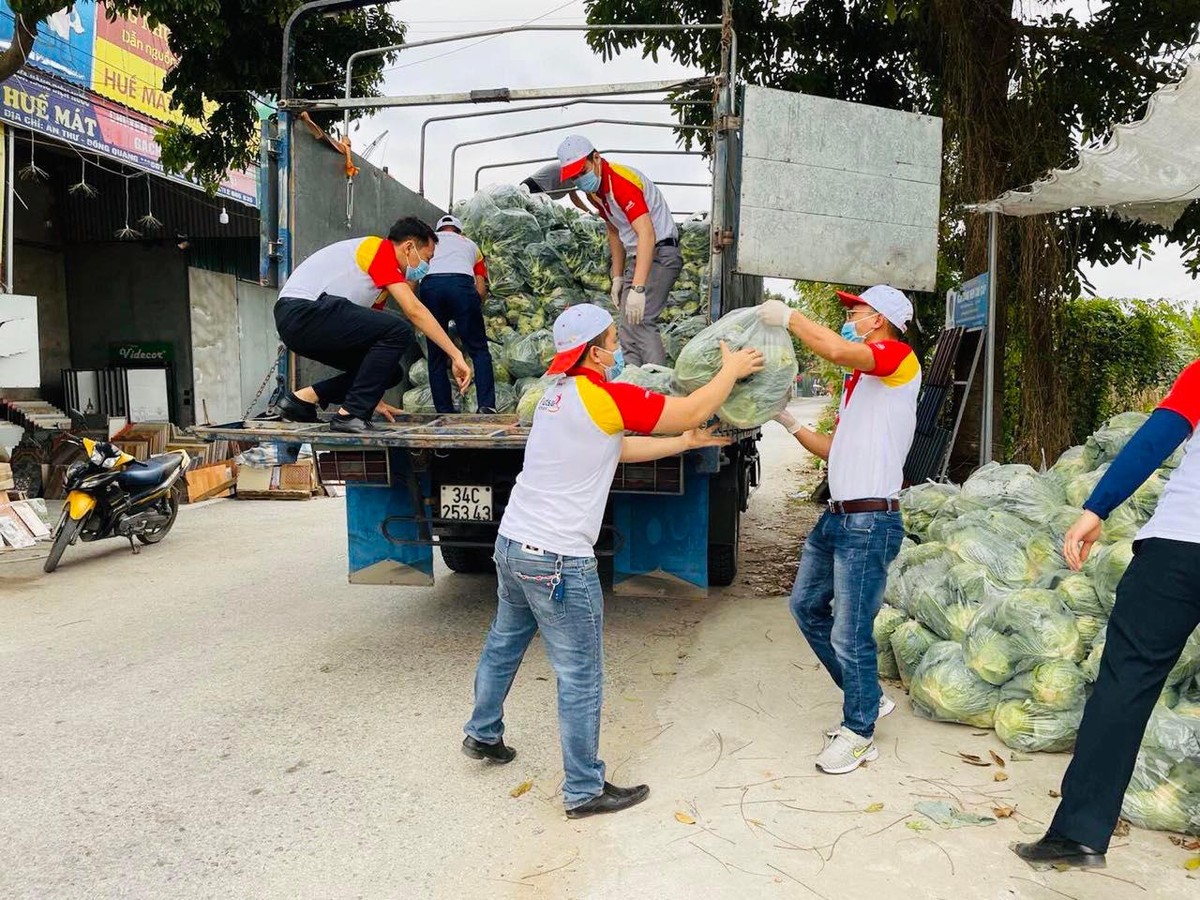 Công đoàn HDBank khu vực phía Bắc đã tổ chức các “Chuyến xe yêu thương” – triển khai thu mua nông sản cho bà con Hải Dương.