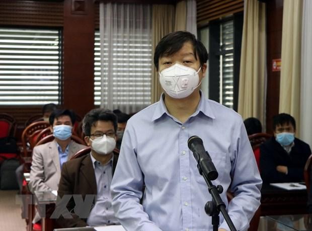 Phó Giáo sư-Tiến sỹ Trần Như Dương, Phó Viện trưởng Viện Vệ sinh dịch tễ Trung ương, Tổ trưởng Tổ công tác của Bộ Y tế, phát biểu tại Hội nghị. (Ảnh: Mạnh Tú/TTXVN).