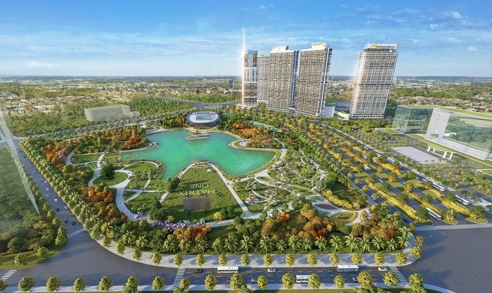 Tổ hợp hạng A The Matrix One nằm đối diện công viên 14ha xanh mát. Tổ hợp hạng A The Matrix One nằm đối diện công viên 14ha xanh mát.