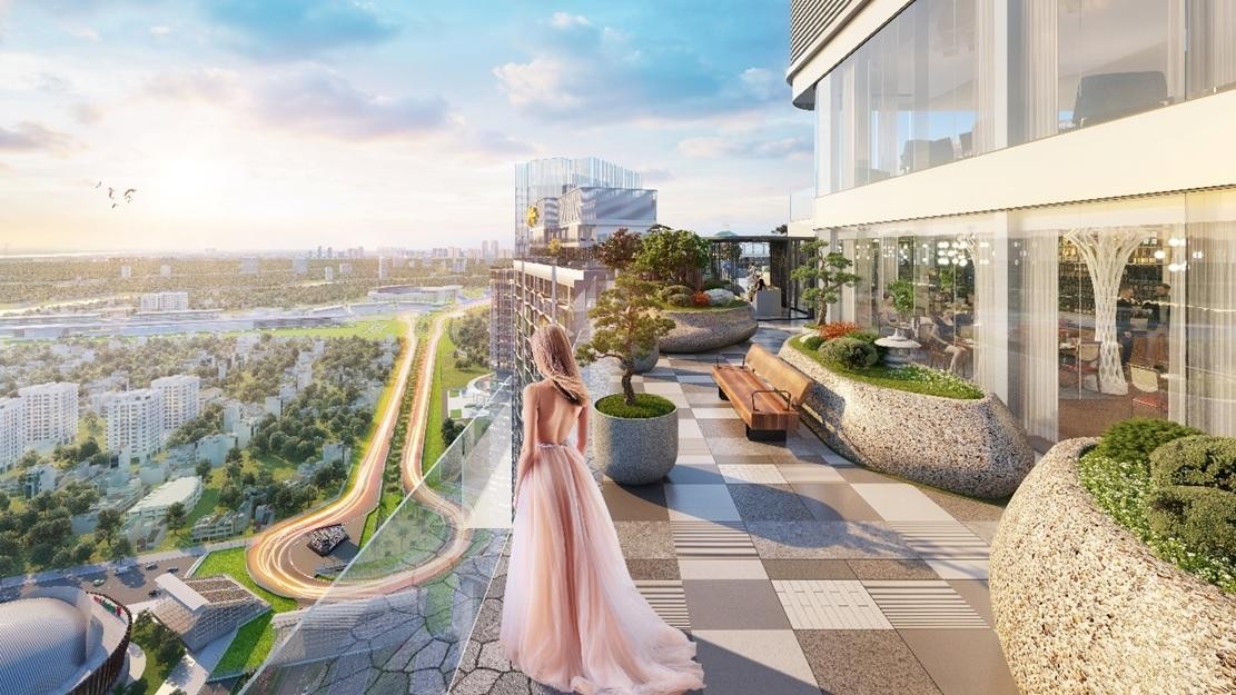 Vườn Nhật thơ mộng trên mái tầng 43 được MIKGroup đầu tư bài bản. Vườn Nhật thơ mộng trên mái tầng 43 được MIKGroup đầu tư bài bản.