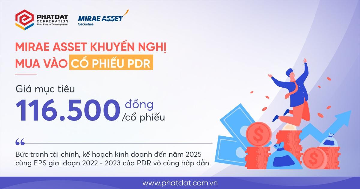 Mirae Asset khuyến nghị mua vào cổ phiếu PDR. Mirae Asset khuyến nghị mua vào cổ phiếu PDR.