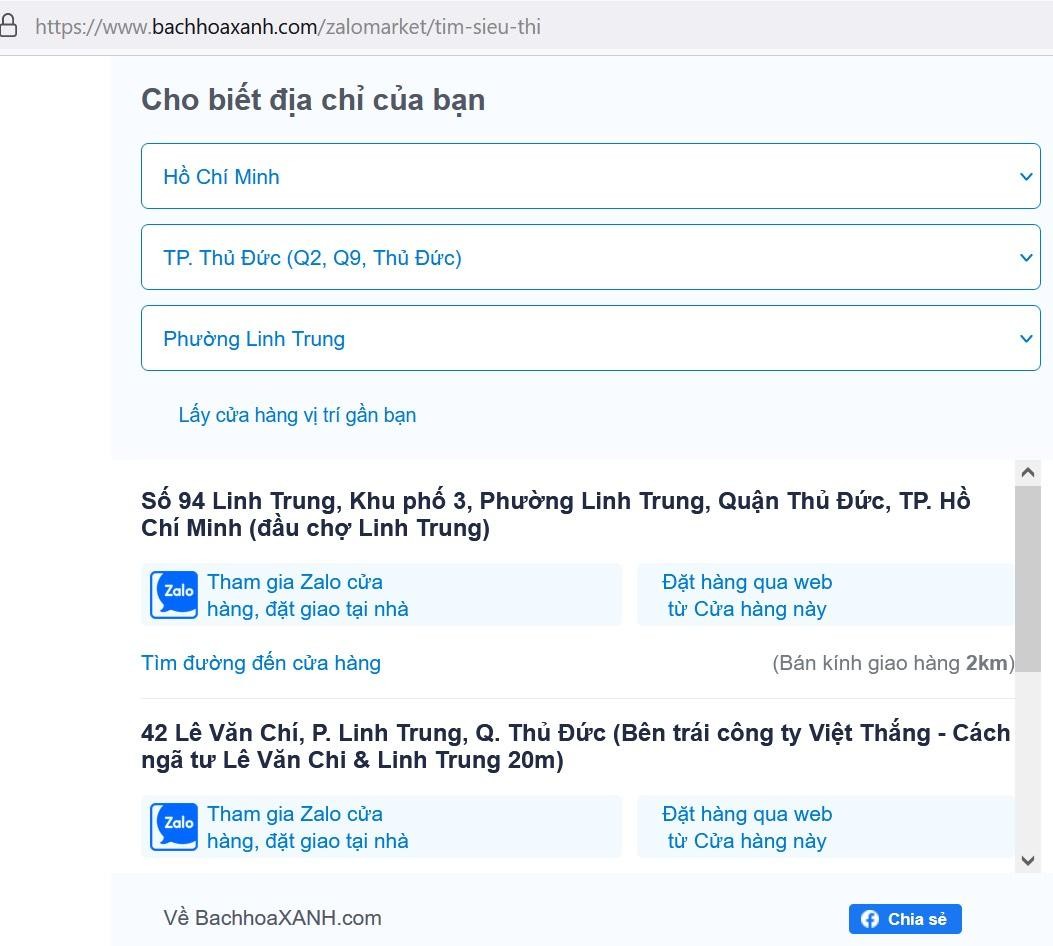 Giao diện để khách hàng chọn gia nhập vào group zalo siêu thị Bách hóa Xanh gần nhà mình, thao tác đơn giản, dễ dàng. Giao diện để khách hàng chọn gia nhập vào group zalo siêu thị Bách hóa Xanh gần nhà mình, thao tác đơn giản, dễ dàng.