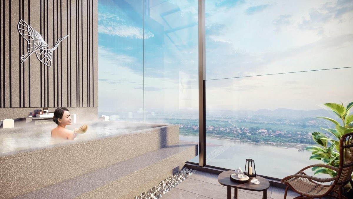 Phối cảnh bên trong căn hộ khoáng nóng Wyndham Lynn Times Thanh Thủy (Ảnh: Onsen Fuji).