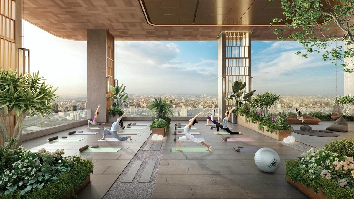 Vườn yoga thư giãn bình yên ở tầng 20 của The Gemini. Vườn yoga thư giãn bình yên ở tầng 20 của The Gemini.