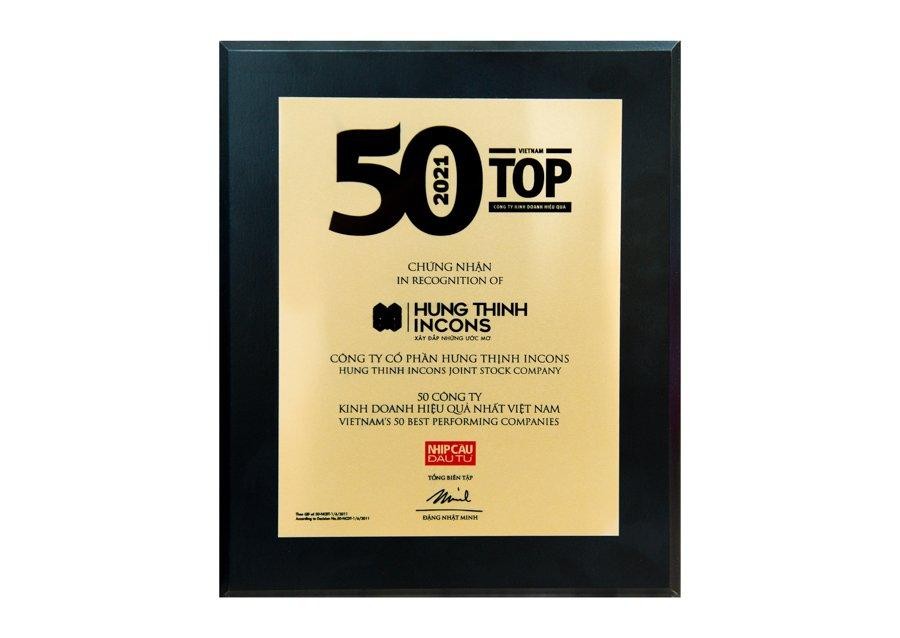 Chứng nhận Top 50 Công ty kinh doanh hiệu quả nhất Việt Nam 2021. Chứng nhận Top 50 Công ty kinh doanh hiệu quả nhất Việt Nam 2021.