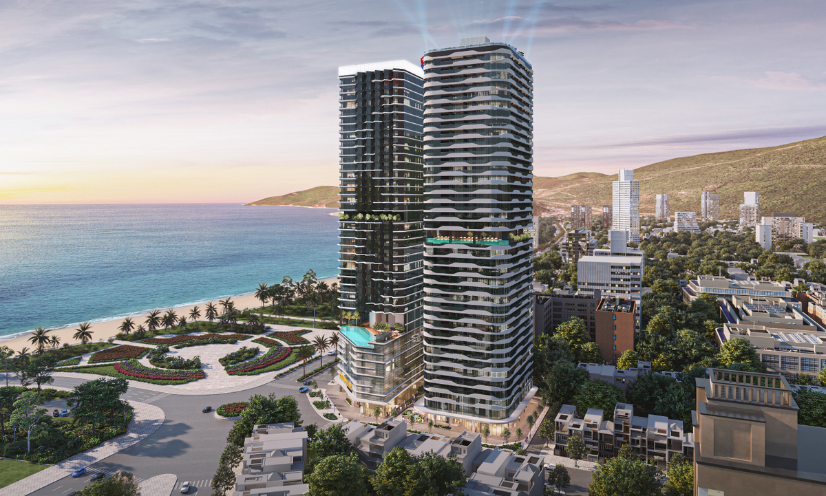 Phối cảnh dự án Tổ hợp thương mại dịch vụ khách sạn và căn hộ du lịch biển Ngô Mây. Phối cảnh dự án Tổ hợp thương mại dịch vụ khách sạn và căn hộ du lịch biển Ngô Mây.