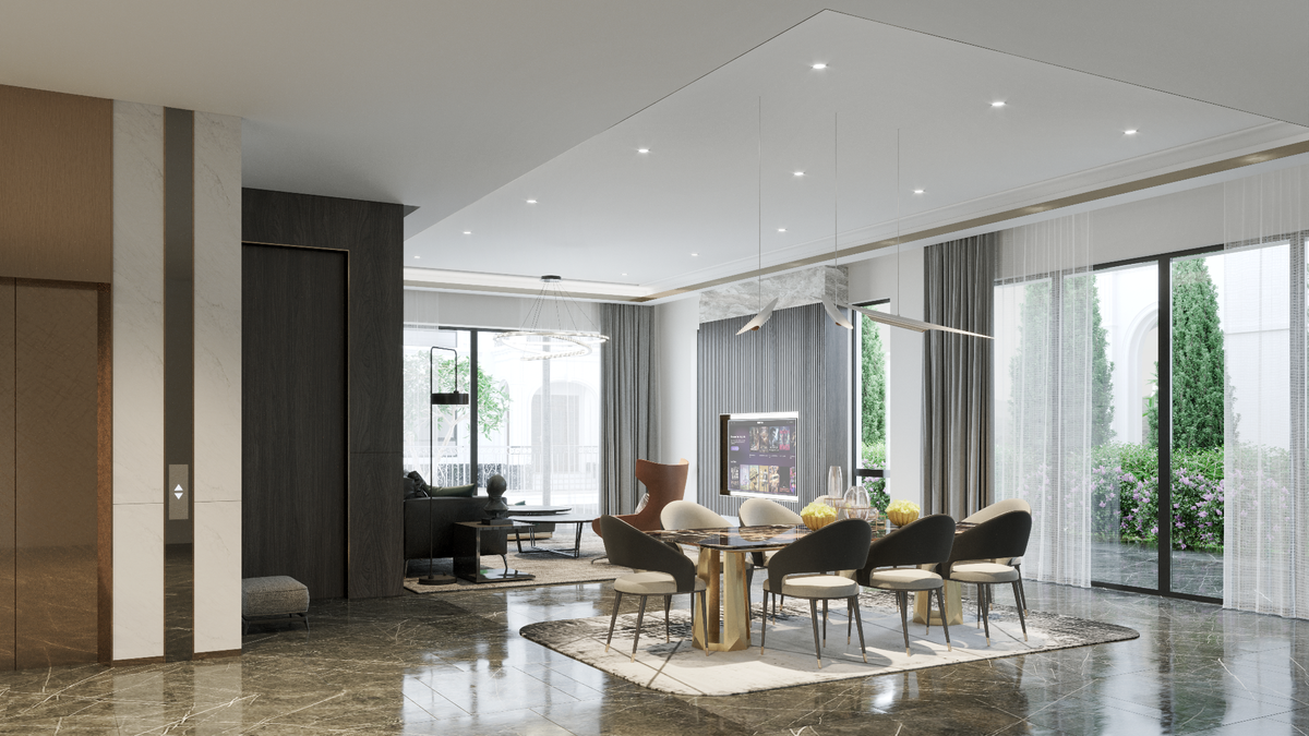 Phòng khách của biệt thự Thảo Viên Villas được thiết kế với cửa chính và cửa sổ là những tấm kính lớn tạo không gian thoáng rộng chan hòa với thiên nhiên. Phòng khách của biệt thự Thảo Viên Villas được thiết kế với cửa chính và cửa sổ là những tấm kính lớn tạo không gian thoáng rộng chan hòa với thiên nhiên.