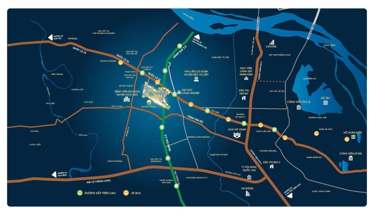 Với mạng lưới giao thông hiện đại, cư dân của đại đô thị Hinode Royal Park có thể thuận tiện di chuyển tới các điểm trọng yếu của thủ đô. Với mạng lưới giao thông hiện đại, cư dân của đại đô thị Hinode Royal Park có thể thuận tiện di chuyển tới các điểm trọng yếu của thủ đô.