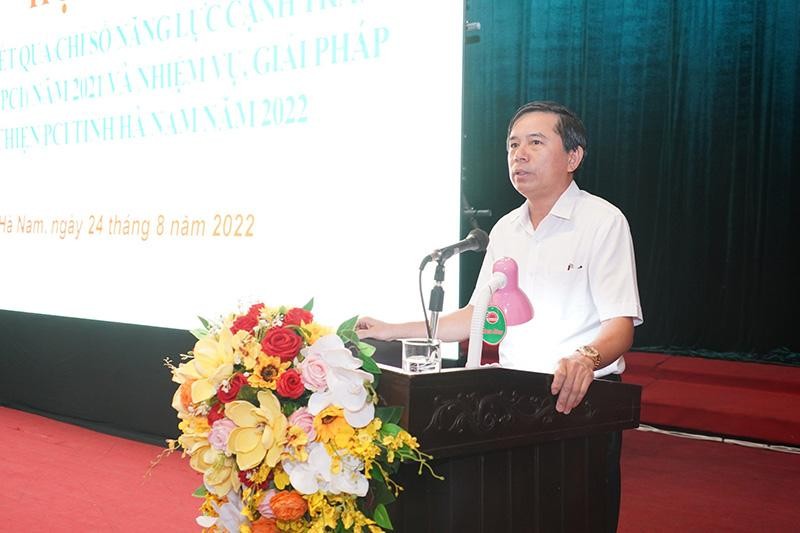 Chủ tịch UBND tỉnh Hà Nam Trương Quốc Huy phát biểu kết luận hội nghị.