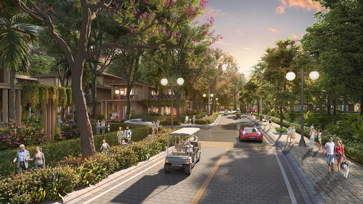 Những căn Beach Villa nằm dưới tán cây. Ảnh phối cảnh minh họa.