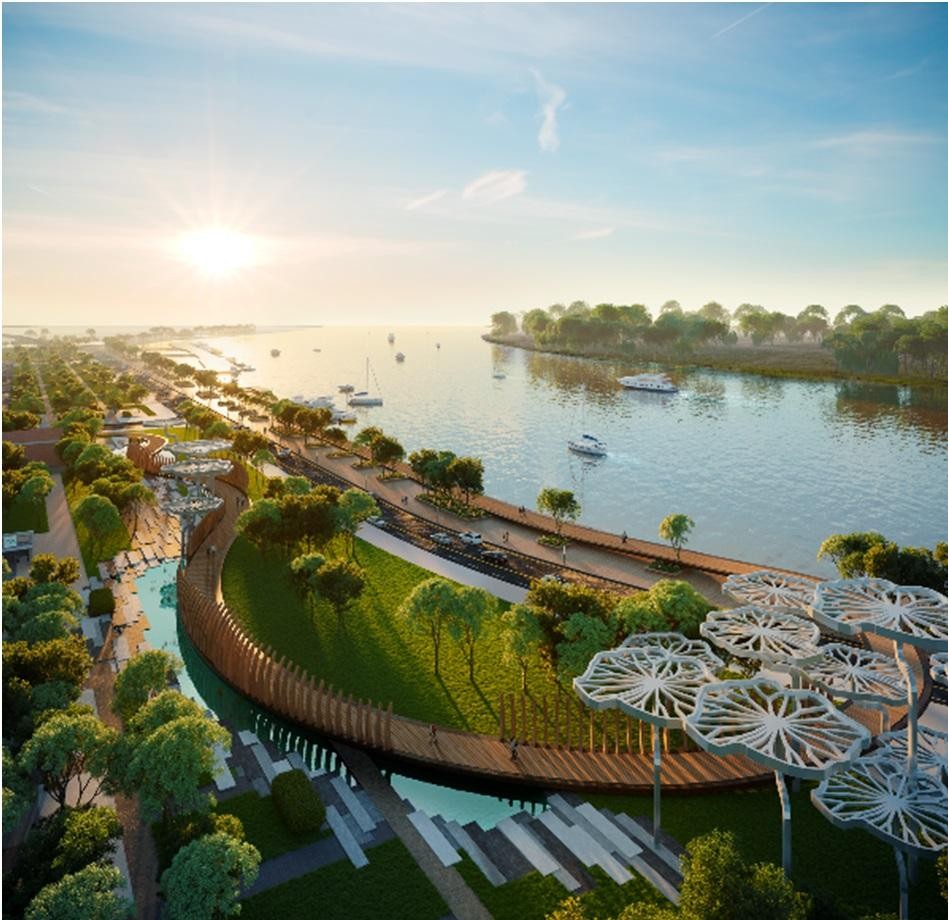 Địa thế phong thủy hiếm có của Grand Marina, Saigon. Ảnh phối cảnh.