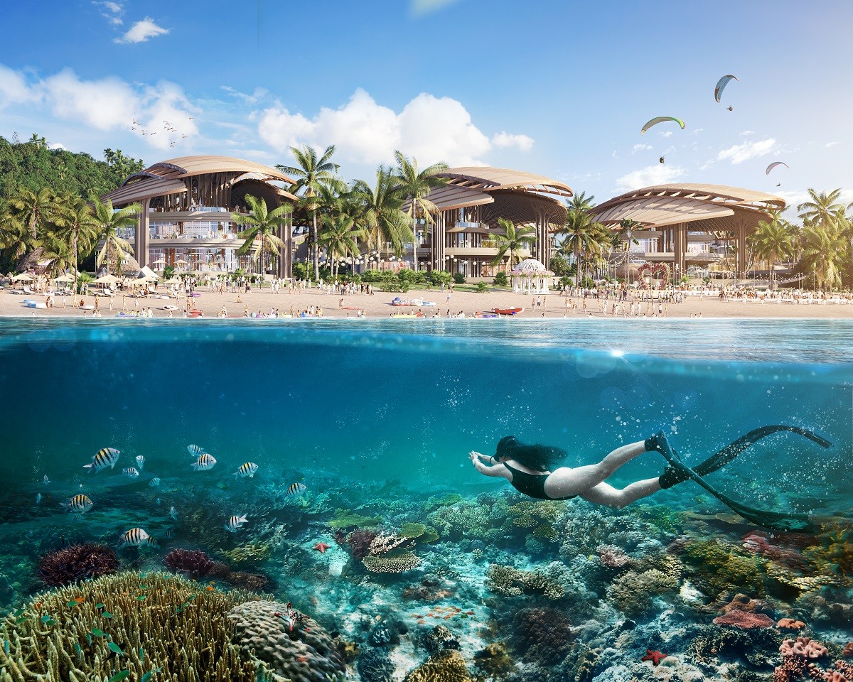 Tổ hợp sẽ được phát triển theo mô hình RD&E+. Ảnh phối cảnh minh họa Sun Property. Tổ hợp sẽ được phát triển theo mô hình RD&E+. Ảnh phối cảnh minh họa Sun Property.