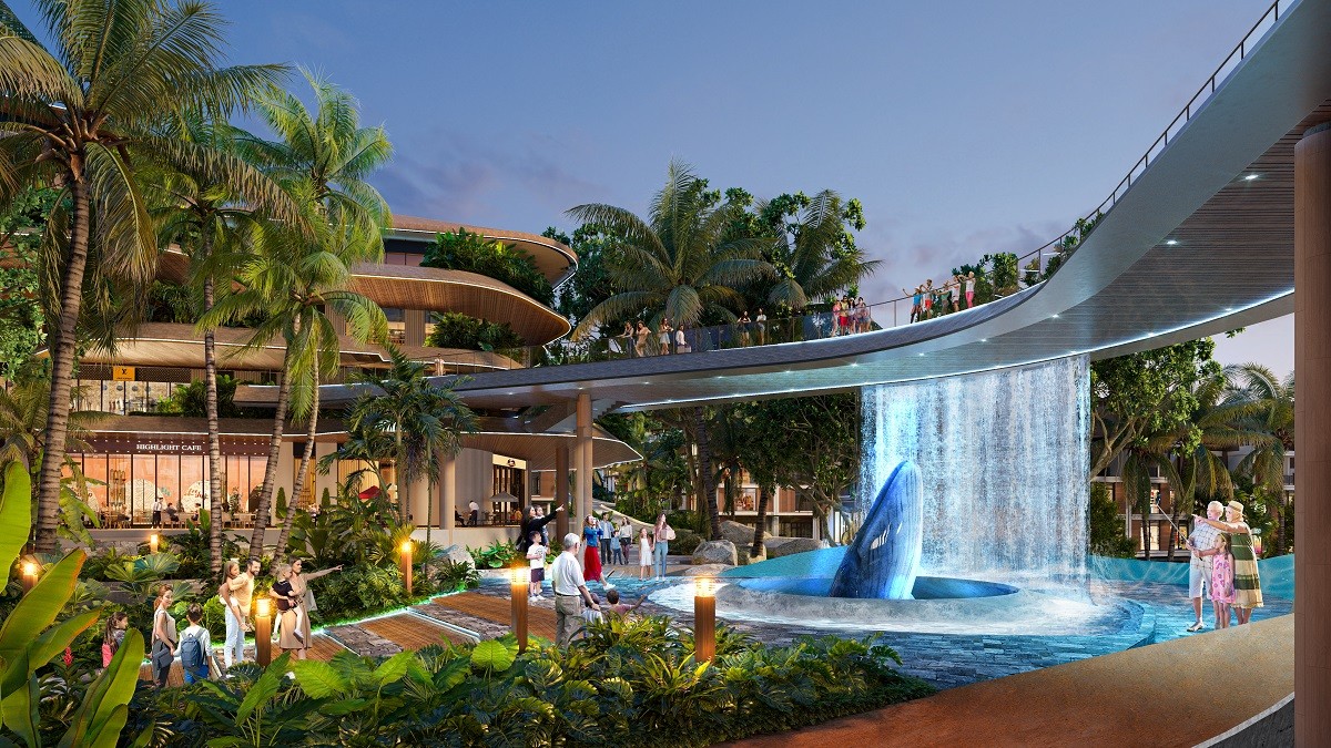 Công viên chủ đề sáng tạo đa trải nghiệm mang tinh thần Hawaii. Ảnh phối cảnh minh họa Sun Property.