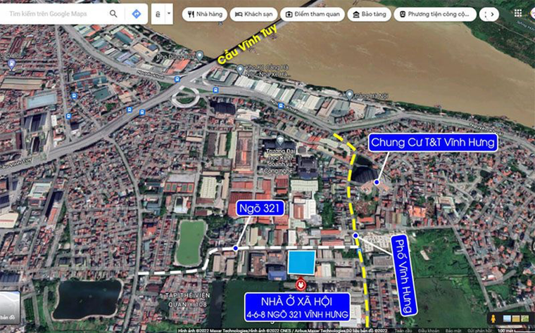 Vị trí Dự án Nhà ở xã hội cao tầng Vĩnh Hưng. Vị trí Dự án Nhà ở xã hội cao tầng Vĩnh Hưng.