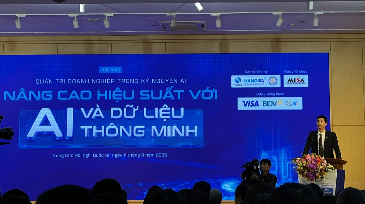 Ông Lê Hồng Quang, Tổng giám đốc MISA, phát biểu tại sự kiện