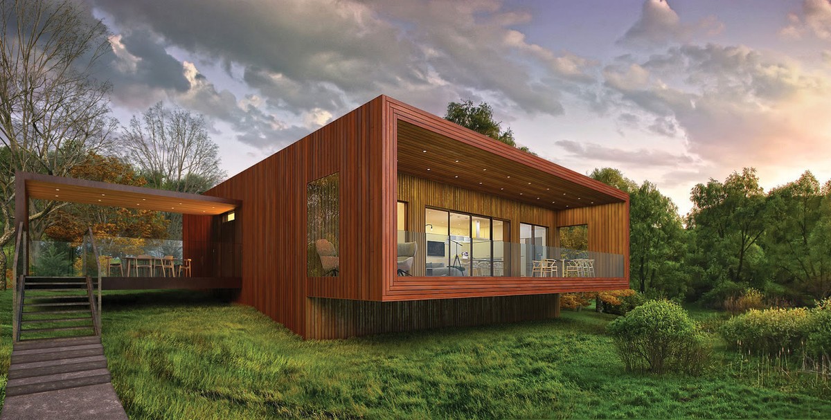 Đa phong cách trong thiết kế nhà ở từ vật liệu gỗ ảnh 4