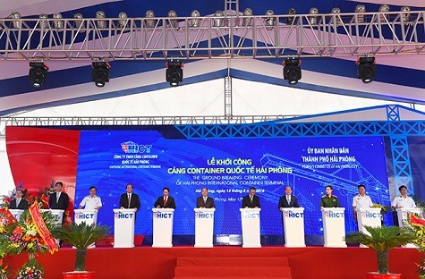 Lễ khởi công Cảng container quốc tế Hải Phòng. Ảnh: VGP/Quang Hiếu