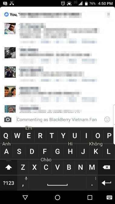 Bàn phím BlackBerry Keyboard trên Android mới bổ sung thêm ngôn ngữ tiếng Việt.