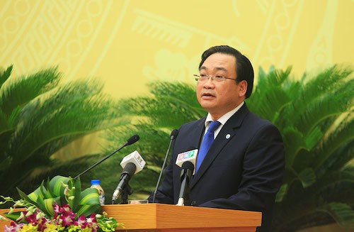 Đồng chí Hoàng Trung Hải phát biểu tại kỳ họp. Ảnh HNM Đồng chí Hoàng Trung Hải phát biểu tại kỳ họp. Ảnh HNM