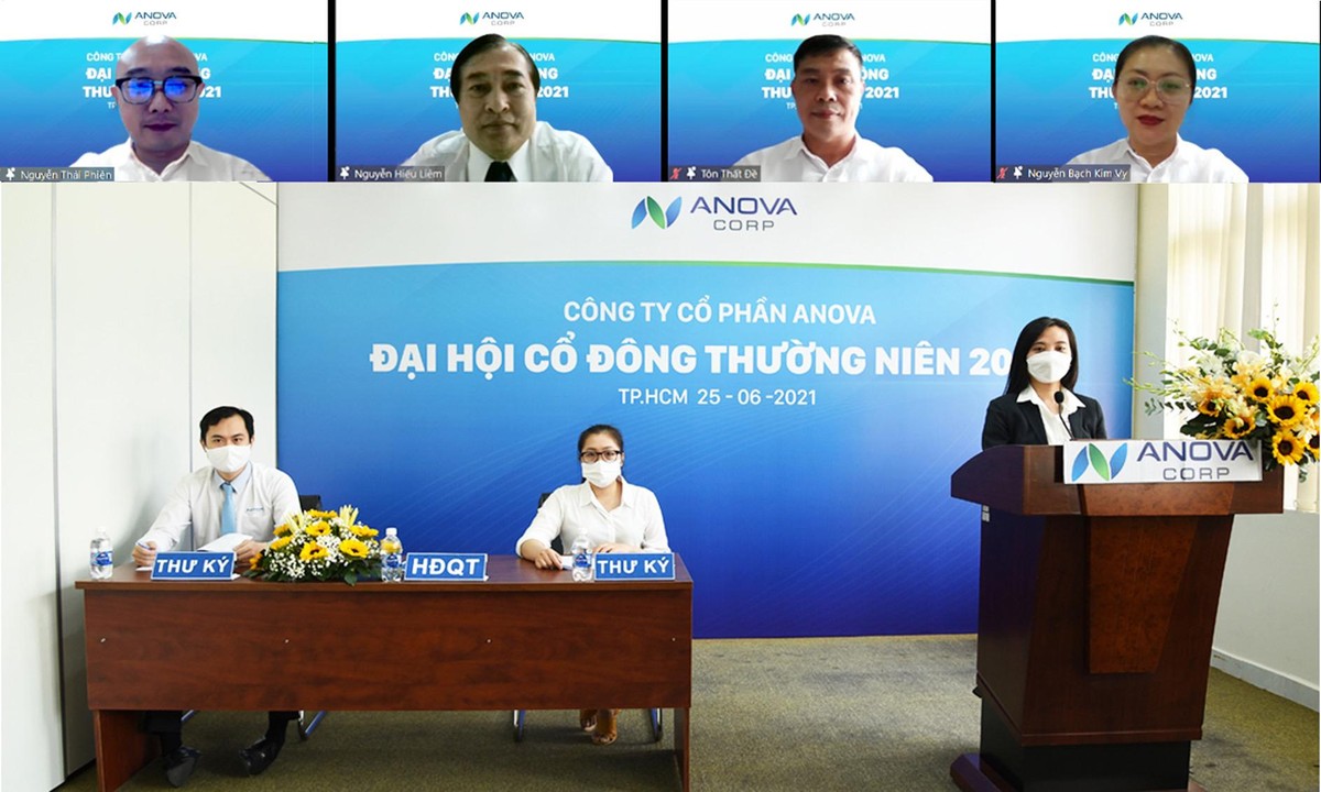 Đại hội cổ đông thường niên năm 2021 của Tập đoàn Anova, được tổ chức theo hình thức trực tuyến. Đại hội cổ đông thường niên năm 2021 của Tập đoàn Anova, được tổ chức theo hình thức trực tuyến.