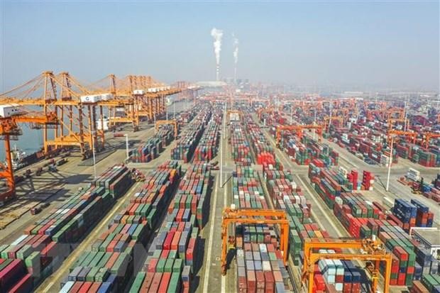 Quang cảnh cảng hàng hóa ở Khâm Châu, khu tự trị dân tộc Choang Quảng Tây, Trung Quốc, ngày 14/1/2021. (Ảnh: THX/ TTXVN) Quang cảnh cảng hàng hóa ở Khâm Châu, khu tự trị dân tộc Choang Quảng Tây, Trung Quốc, ngày 14/1/2021. (Ảnh: THX/ TTXVN)