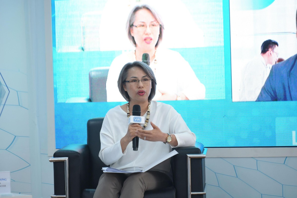 Bác sĩ Trần Thị Lan Hương, Giám đốc Y khoa nhánh Dược phẩm, Bayer Việt Nam trao đổi tại Hội thảo: Ảnh: Dũng Minh Bác sĩ Trần Thị Lan Hương, Giám đốc Y khoa nhánh Dược phẩm, Bayer Việt Nam trao đổi tại Hội thảo: Ảnh: Dũng Minh