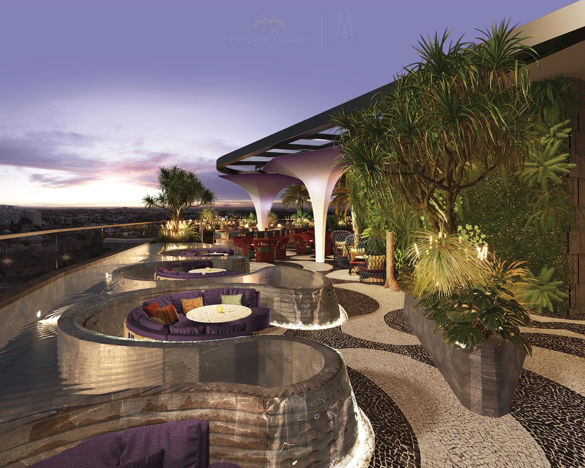 Phối cảnh Skybar sang trọng tại Phoenix Legend – MGallery. (Ảnh phối cảnh). Phối cảnh Skybar sang trọng tại Phoenix Legend – MGallery. (Ảnh phối cảnh).