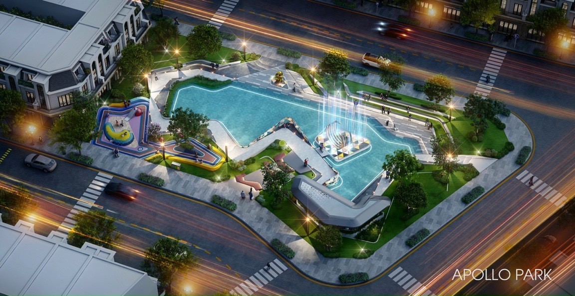 Phối cảnh công viên trung tâm Apollo Park với không gian xanh mát và bình yên đáp ứng nhu cầu sống hiện đại, tiện ích “all in one” của cư dân. Phối cảnh công viên trung tâm Apollo Park với không gian xanh mát và bình yên đáp ứng nhu cầu sống hiện đại, tiện ích “all in one” của cư dân.
