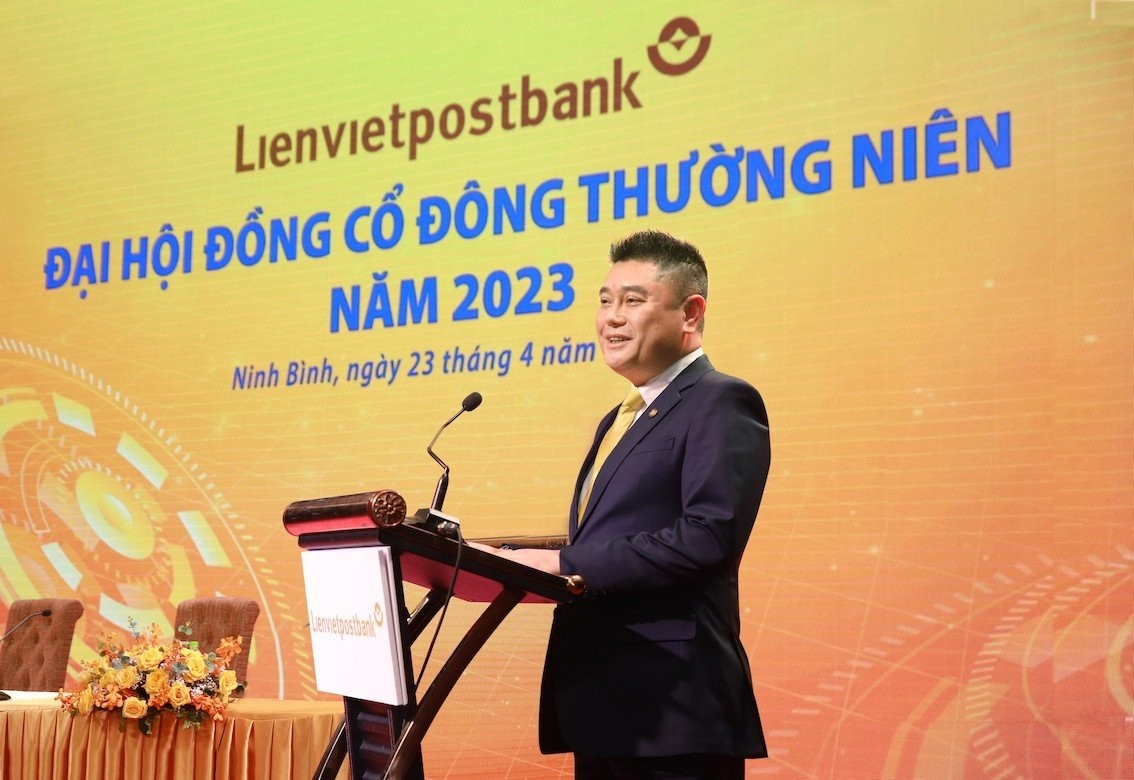 Ông Nguyễn Đức Thụy, Chủ tịch HĐQT Lienvietpostbank phát biểu tại Đại hội. Ông Nguyễn Đức Thụy, Chủ tịch HĐQT Lienvietpostbank phát biểu tại Đại hội.