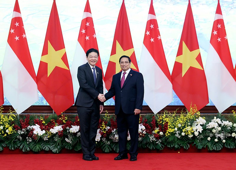 Hai nhà lãnh đạo chụp ảnh trước khi hội đàm.