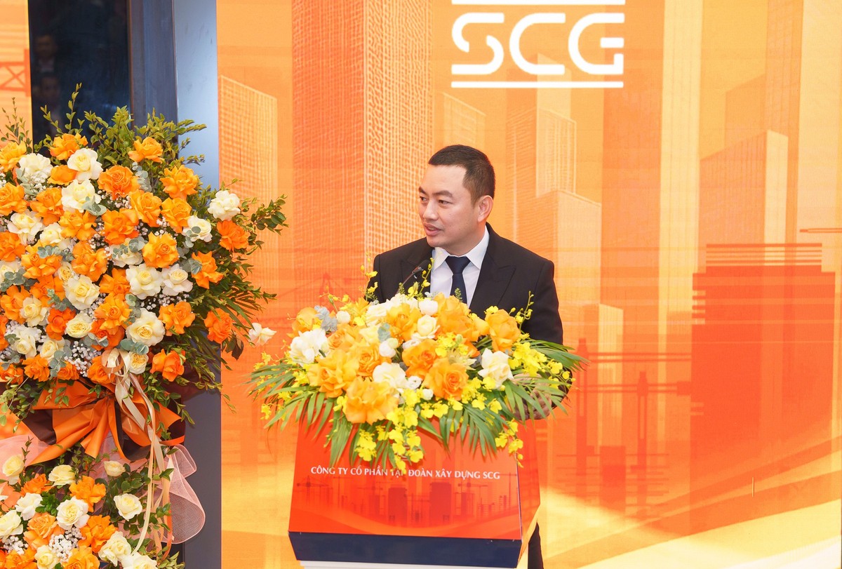 ông Đỗ Anh Tuấn giữ chức Phó chủ tịch HĐQT Tập đoàn xây dựng SCG phát biểu tại Đại hội