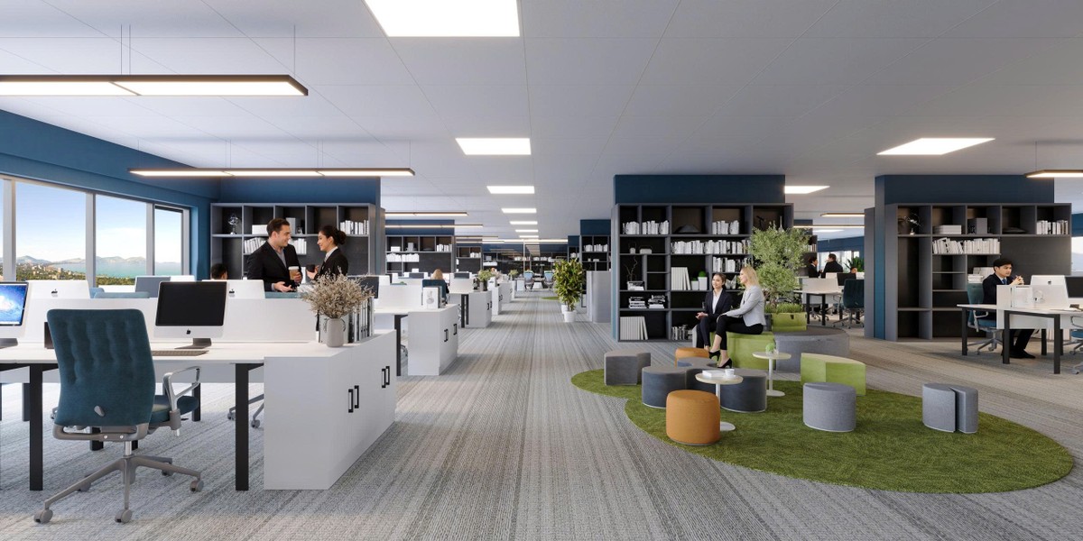 Phối cảnh bên trong văn phòng cho thuê dự án TTC Plaza Đà Nẵng (Ảnh: TTC Land)