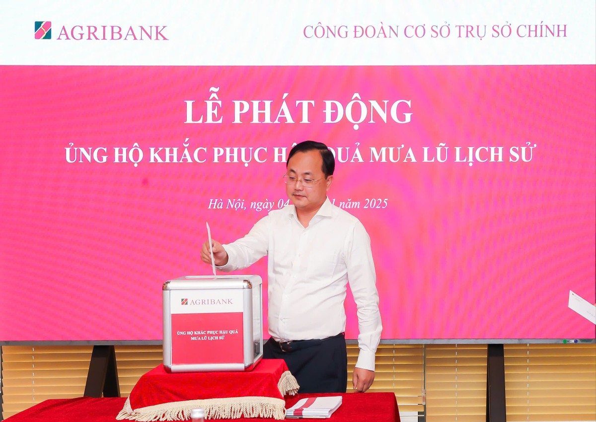 Công đoàn Trụ sở chính Agribank phát động ủng hộ đồng bào khắc phục hậu quả bão lũ