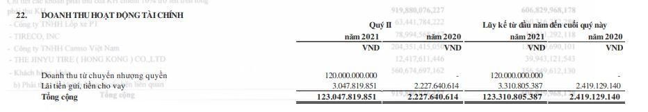 Cơ cấu doanh thu tài chính của NBB trong quý II/2021