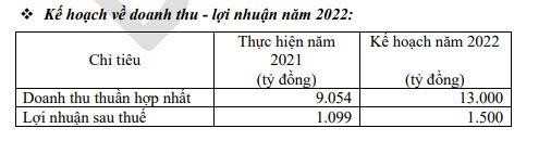 Kế hoạch năm 2022 của VHC
