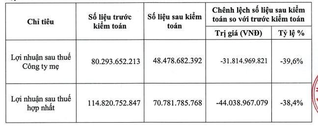 Lợi nhuận FCN giảm sau kiểm toán năm 2021