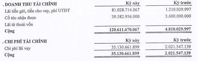 Cơ cấu doanh thu và chi phí tài chính của TIG trong quý II/2022.