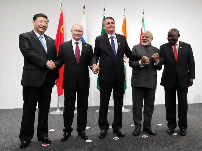 Lãnh đạo các quốc gia BRICS tại hội nghị thượng đỉnh BRICS ở Osaka, Nhật Bản vào ngày 28/6/ 2019. Ảnh: Reuters