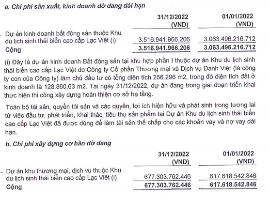 Tài sản dở dang liên quan dự án Venezia Beach