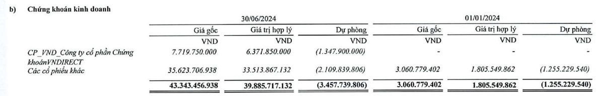 TLH tăng đầu tư chứng khoán trong nửa đầu năm 2024