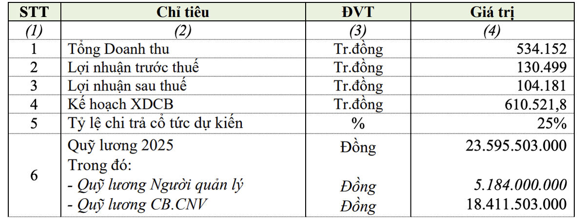 Kế hoạch kinh doanh năm 2025 của Sonadezi Long Thành Kế hoạch kinh doanh năm 2025 của Sonadezi Long Thành